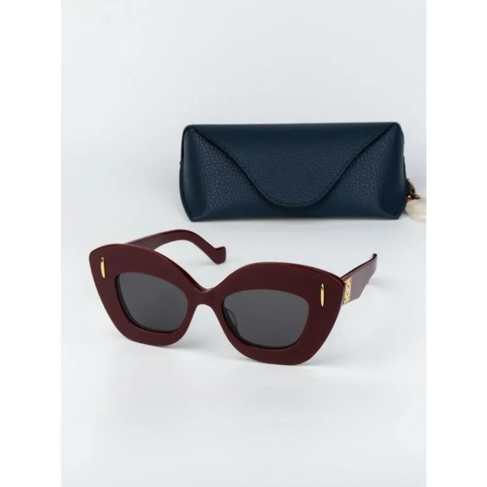 Loewe Women Sunglasses Red Mirror Cat Eye LW40127I ANAGRAM 66A NEW AUTHENTIC